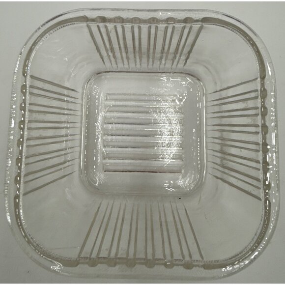 Vintage Clear Glass Refrigerator Ribbed Design Dish With Lid No Chips/Cracks - Picture 6 of 8